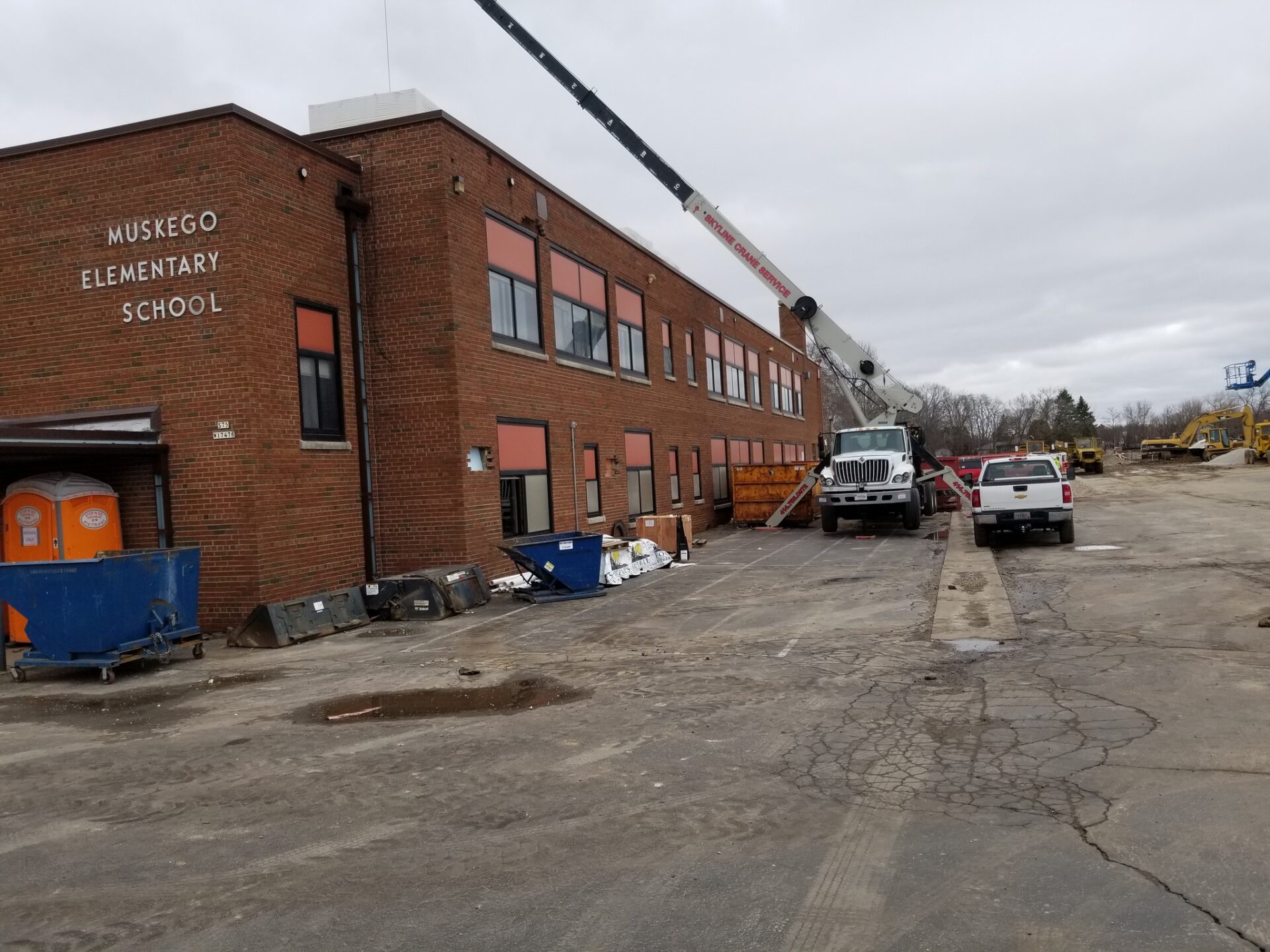 USA heating working on school converted into apartments