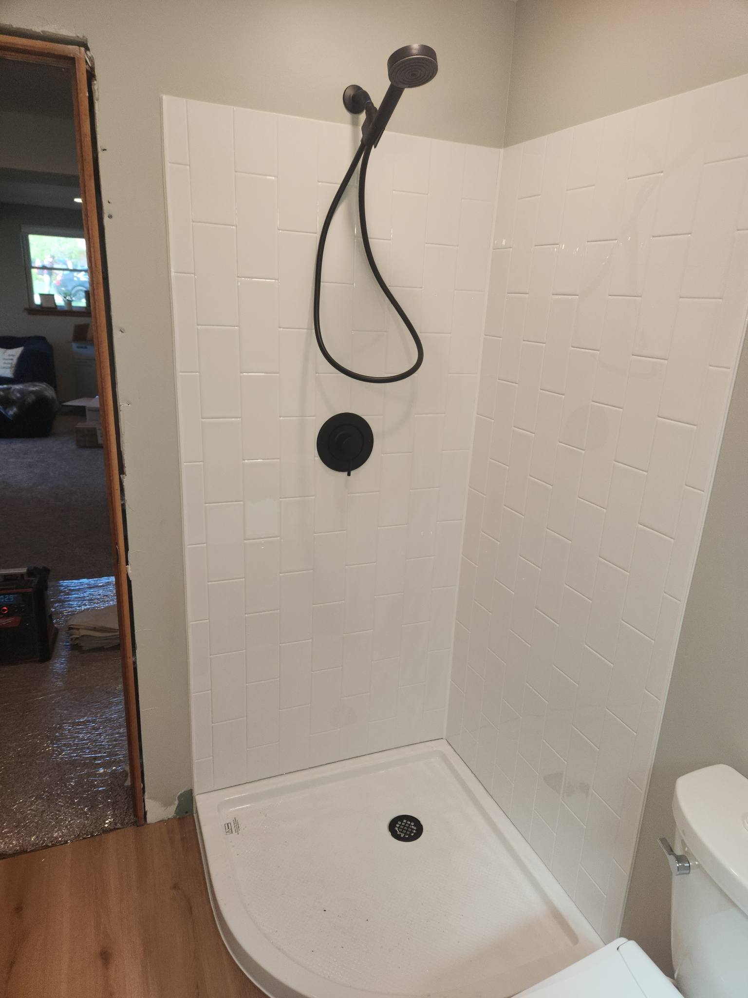 Shower finish new shower install